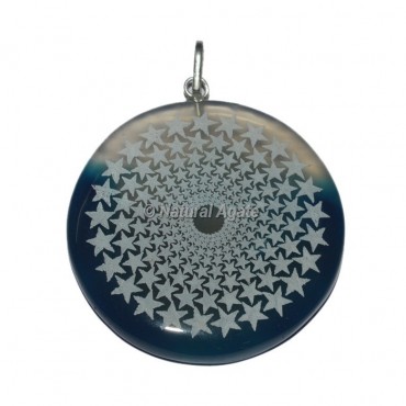 Star Disc Engraved Pendants