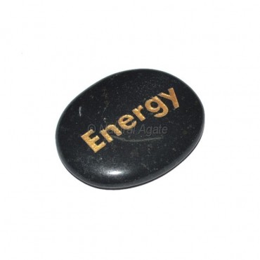 Black Agate Energy Engraved Stone