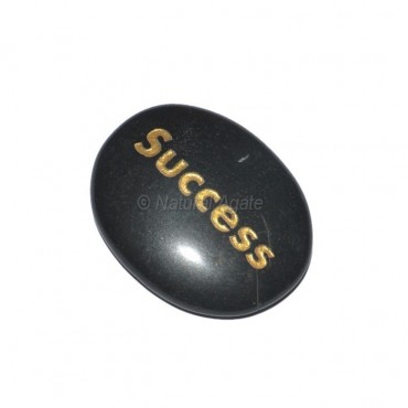 Black Agate Success  Engraved Stone