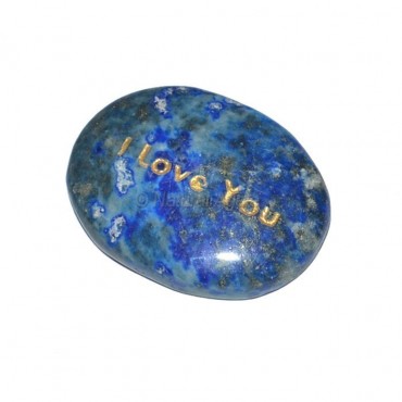 Lapis Lazuli I Love You  Engraved Stone