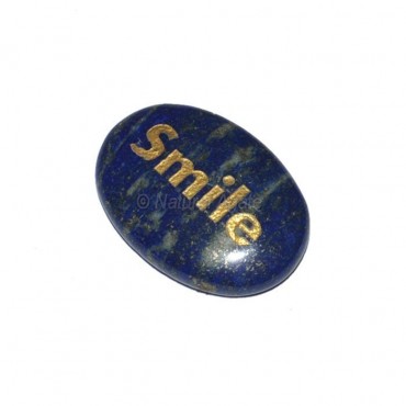 Lapis Lazuli Smile  Engraved Stone