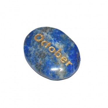 Lapis Lazuli October  Engraved Stone