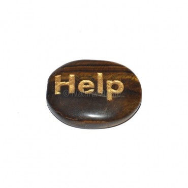 Tiger Eye Help Engraved Stone