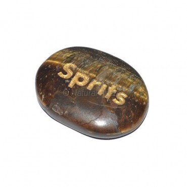 Tiger Eye Sprits Engraved Stone