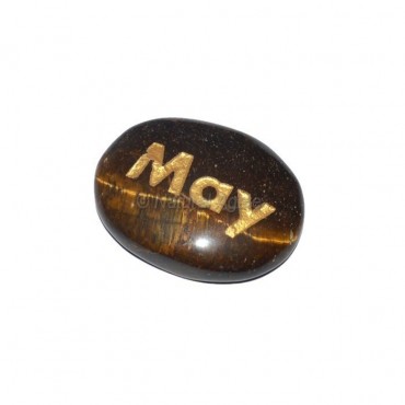 Tiger Eye May Engraved Stone