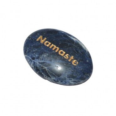 Sodalite Namaste Engraved Stone
