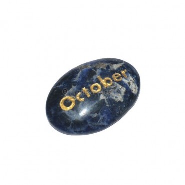 Sodalite October Engraved Stone