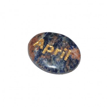 Sodalite April Engraved Stone