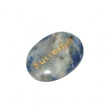 Sodalite Successful Engraved Stone