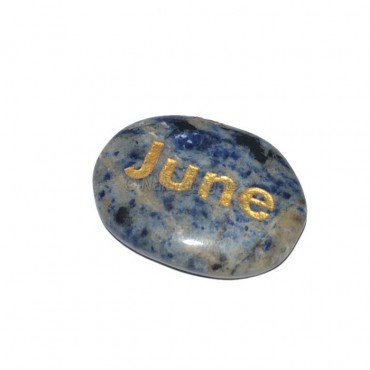 Sodalite June Engraved Stone