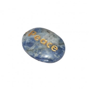 Sodalite Peace Engraved Stone