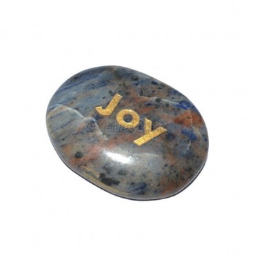 Sodalite Joy Engraved Stone