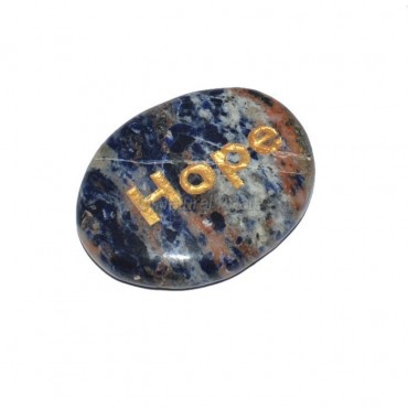 Sodalite Hope Engraved Stone