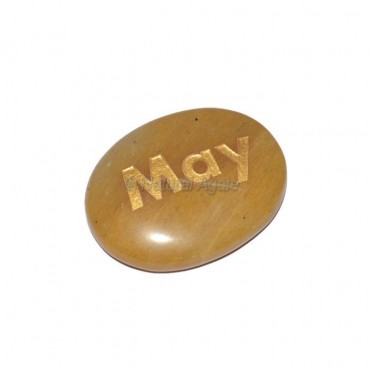 Yellow Jasper May Engraved Stone