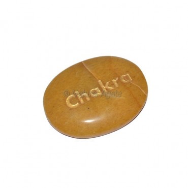 Yellow Jasper Chakra Engraved Stone