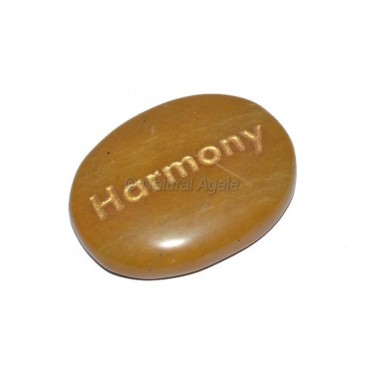 Yellow Jasper Harmony Engraved Stone