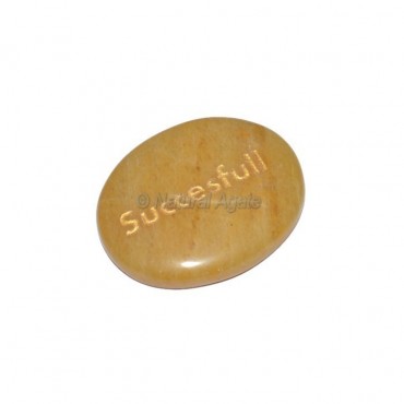 Yellow Jasper Successful Engraved Stone