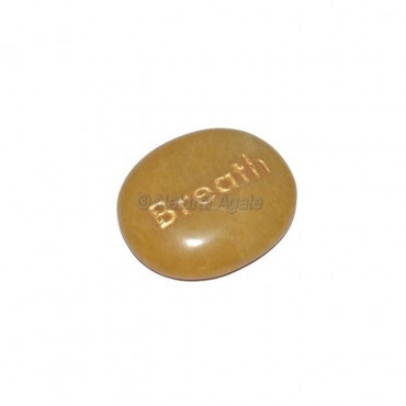 Yellow Jasper Breath Engraved Stone