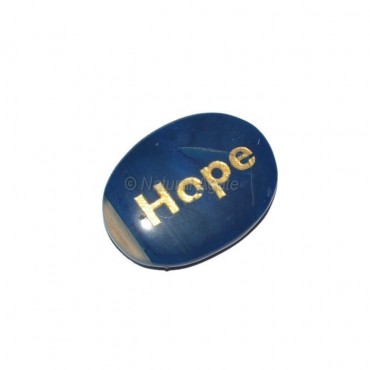 Blue Onyx Hope  Engraved Stone