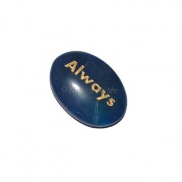 Blue Onyx Always  Engraved Stone