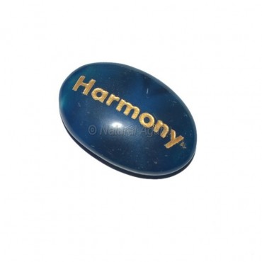 Blue Onyx Harmony  Engraved Stone