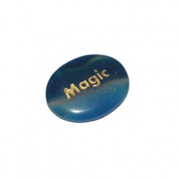 Blue Onyx Magic Engraved Stone