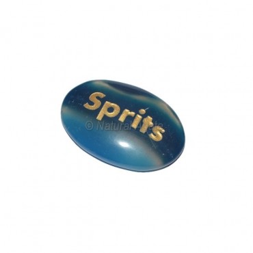 Blue Onyx Sprits Engraved Stone