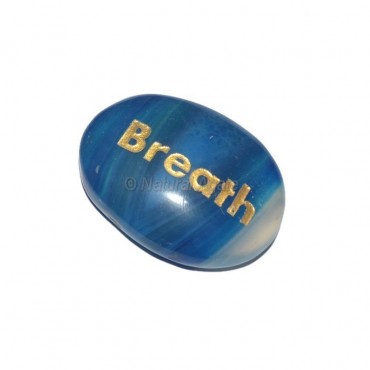 Blue Onyx Breath  Engraved Stone