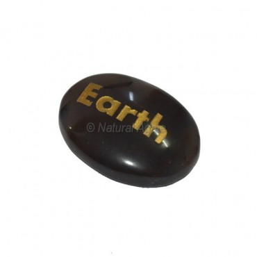 Black Onyx Earth  Engraved Stone