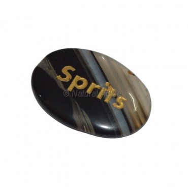 Black Onyx Sprits  Engraved Stone