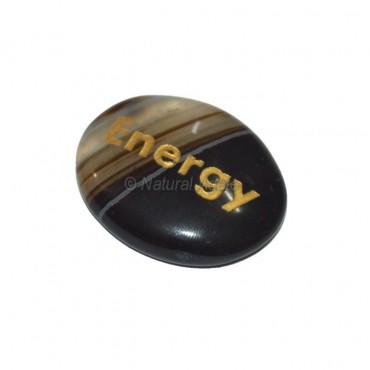 Black Onyx Energy  Engraved Stone