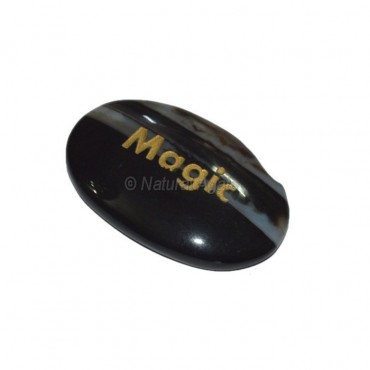 Black Onyx Magic  Engraved Stone