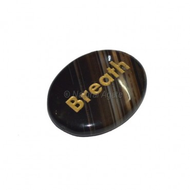 Black Onyx Breath  Engraved Stone