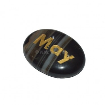 Black Onyx may  Engraved Stone