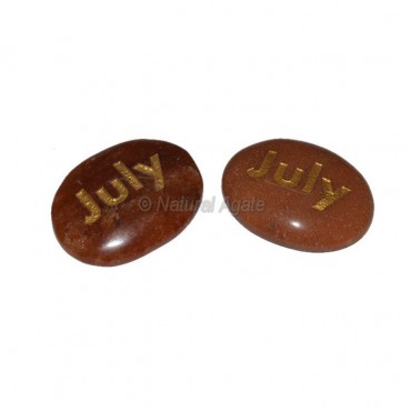 Peach Aventurine July Engraved Stone