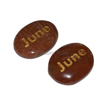 Peach Aventurine June Engraved Stone