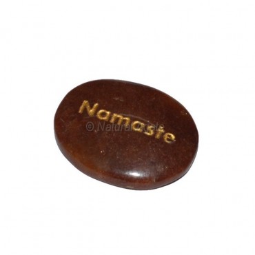 Peach Aventurine Namaste Engraved Stone