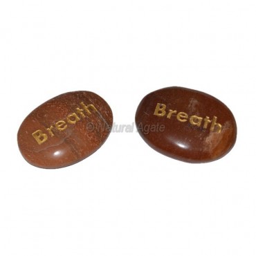 Peach Aventurine Breath Engraved Stone