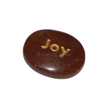 Peach Aventurine joy Engraved Stone