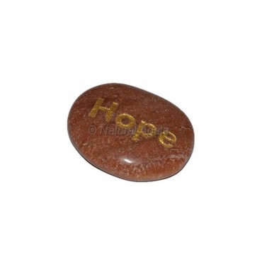 Peach Aventurine Hope Engraved Stone