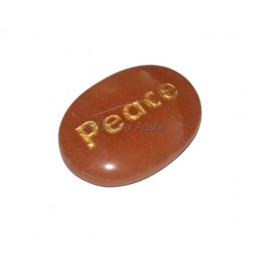 Peach Aventurine Peace Engraved Stone