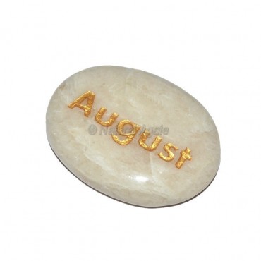 Moon Stone August Engraved Stone