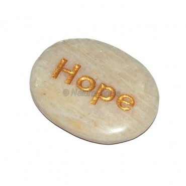 Moon Stone Hope Engraved Stone