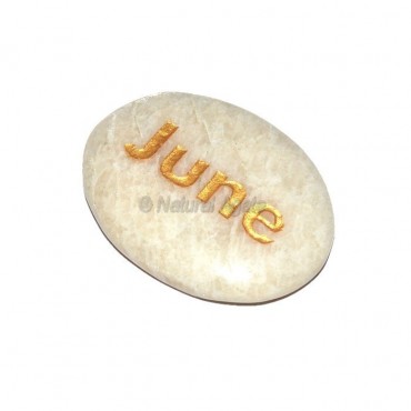 Moon Stone June Engraved Stone