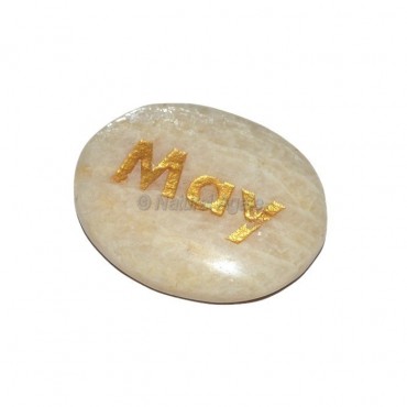 Moon Stone May Engraved Stone