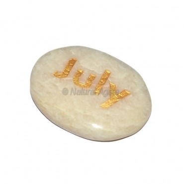 Moon Stone July Engraved Stone