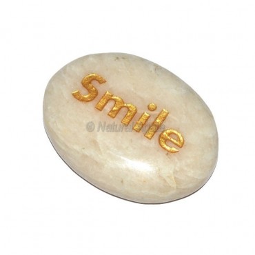 Moon Stone Smile Engraved Stone