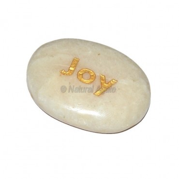 Moon Stone Joy Engraved Stone