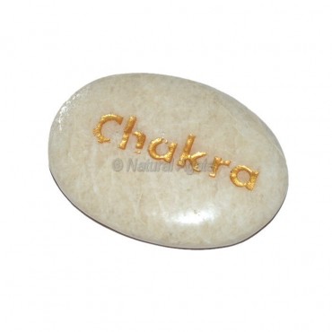 Moon Stone Chakra Engraved Stone