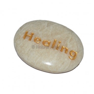 Moon Stone Healing Engraved Stone